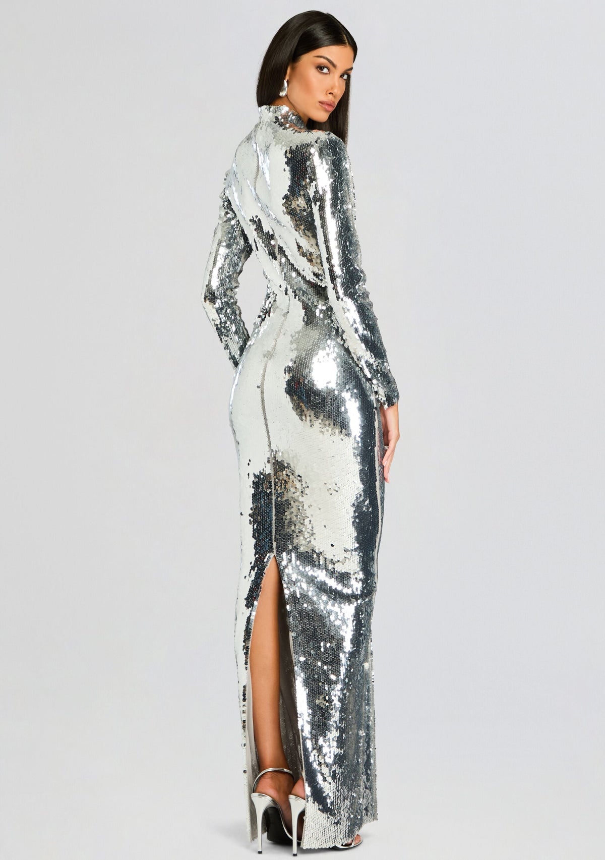 Lucia Sequin Dress by retrofête in Silver, product image 5