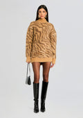 Reyna Fuzzy Dress by retrofête in Mixed Tiger, product image 1