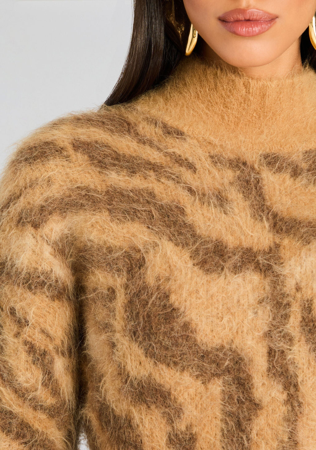Reyna Fuzzy Dress by retrofête in Mixed Tiger, product image 2