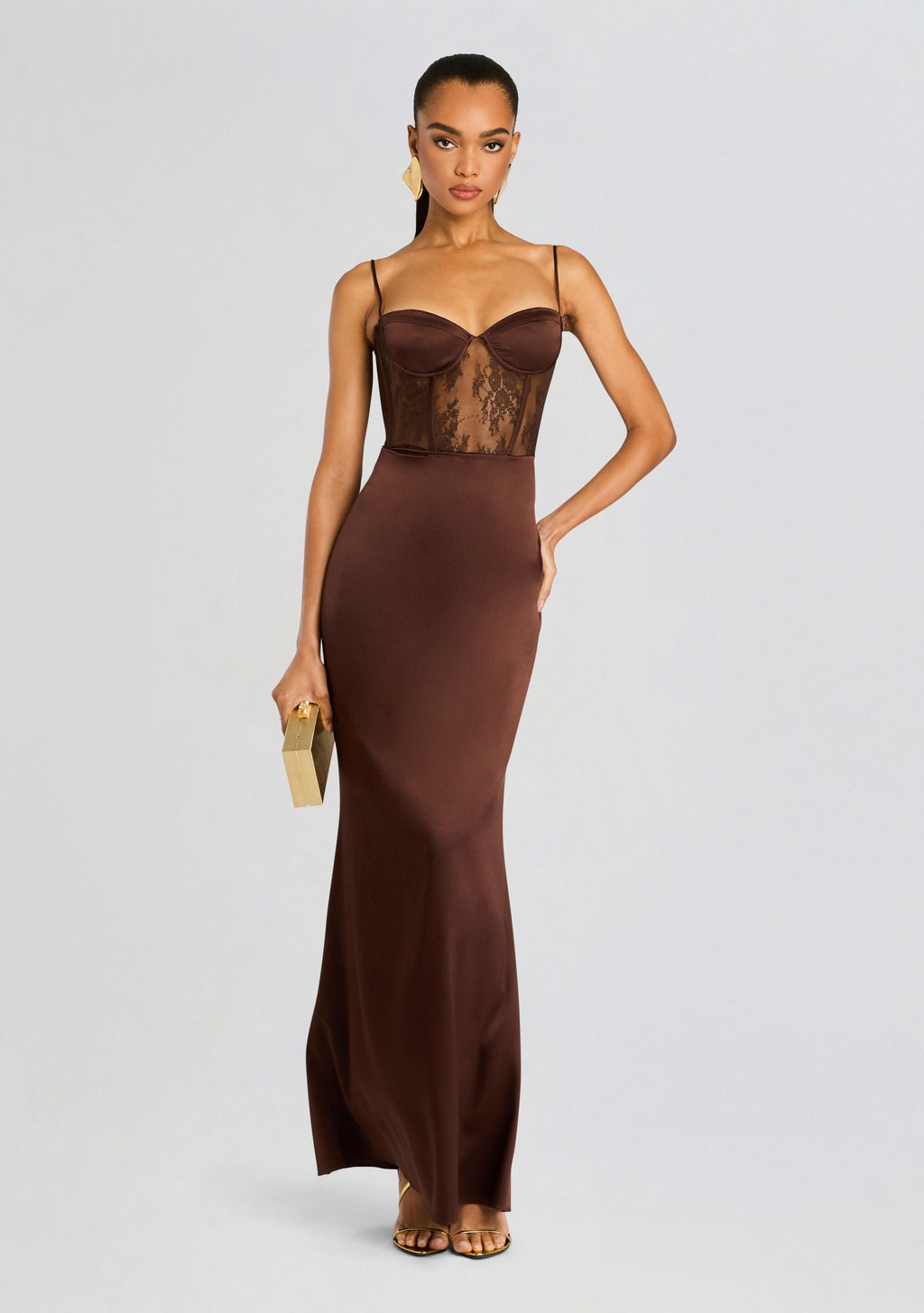 Shanelle Silk Dress by retrofête in Earth, product image 1