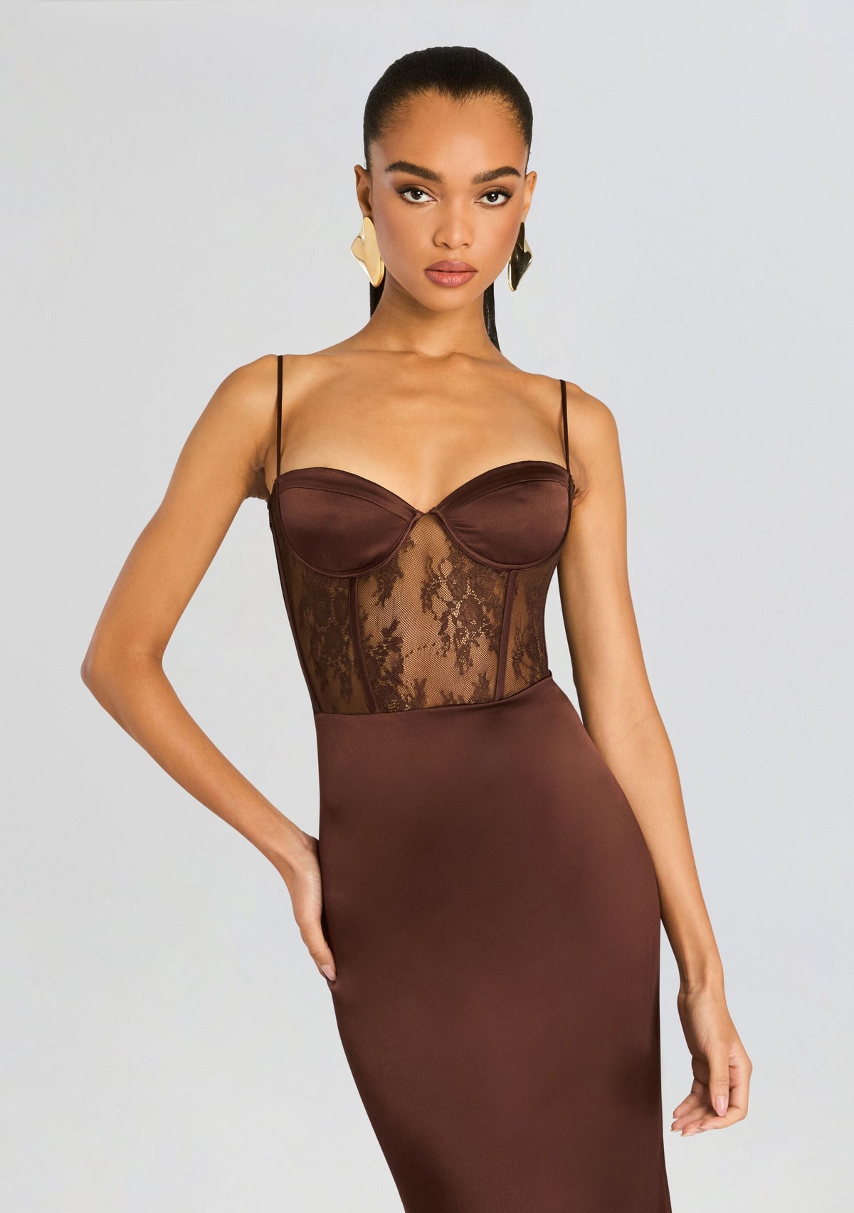 Shanelle Silk Dress by retrofête in Earth, product image 5