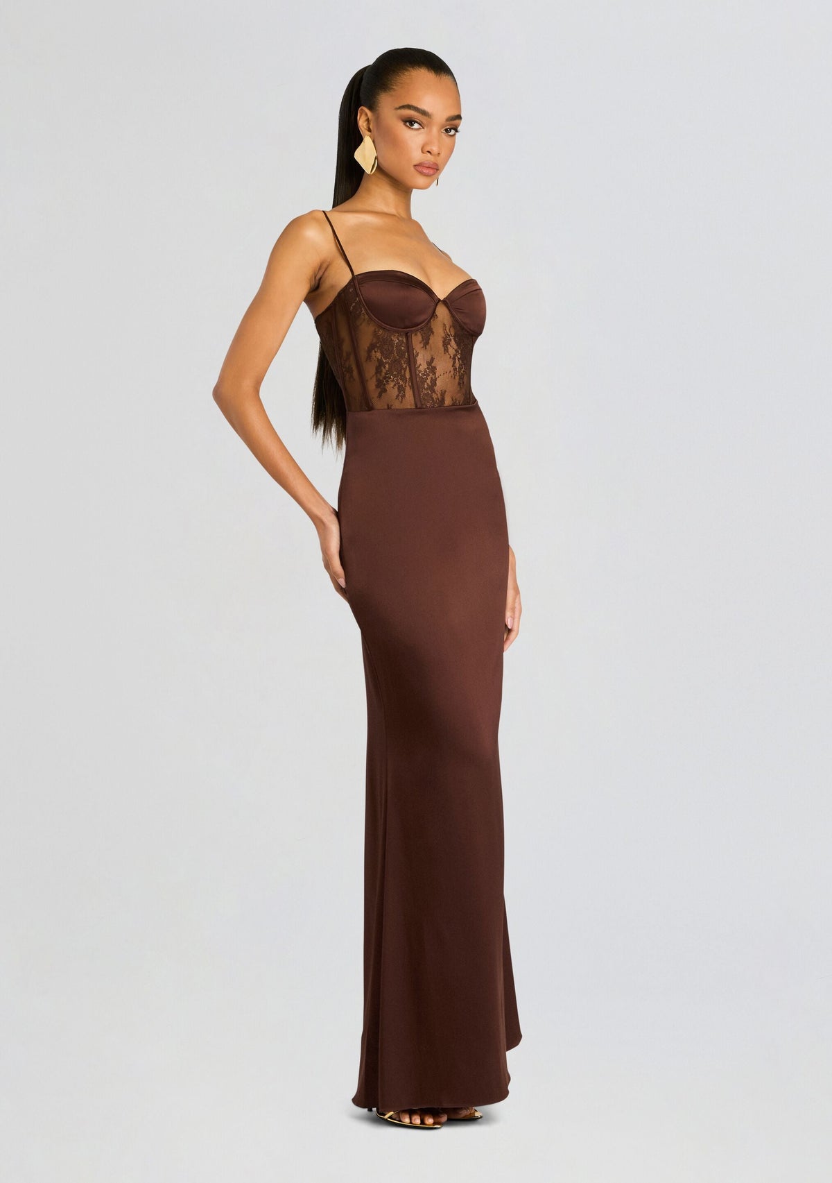 Shanelle Silk Dress by retrofête in Earth, product image 3