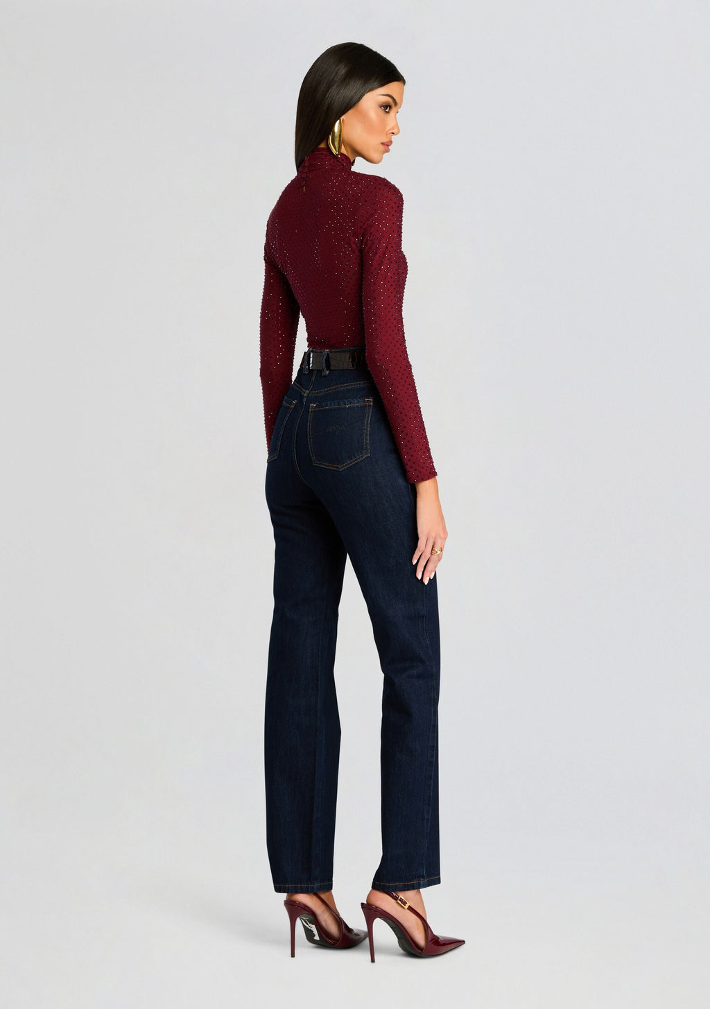 Weylyn Mesh Top by retrofête in Port, product image 4