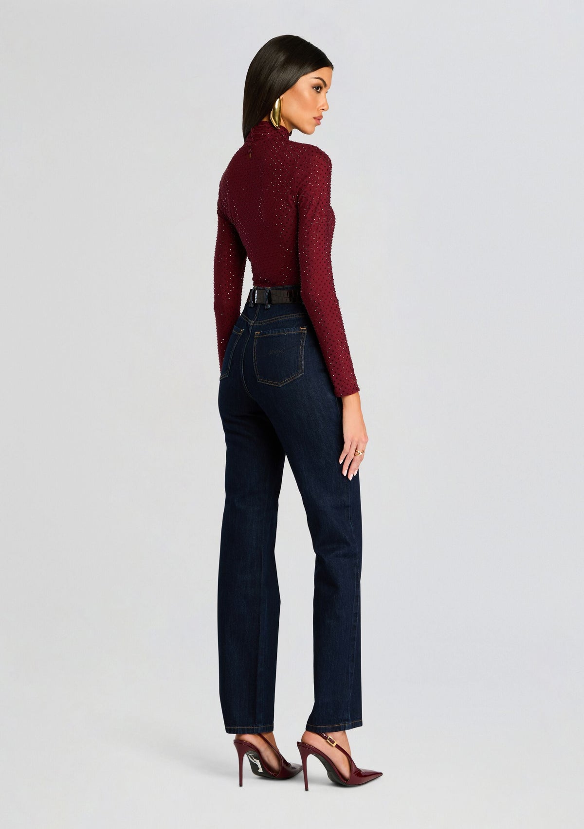 Weylyn Mesh Top by retrofête in Port, product image 4