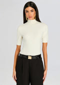 Yael Knit Top by SEROYA in Eggshell, product image 1