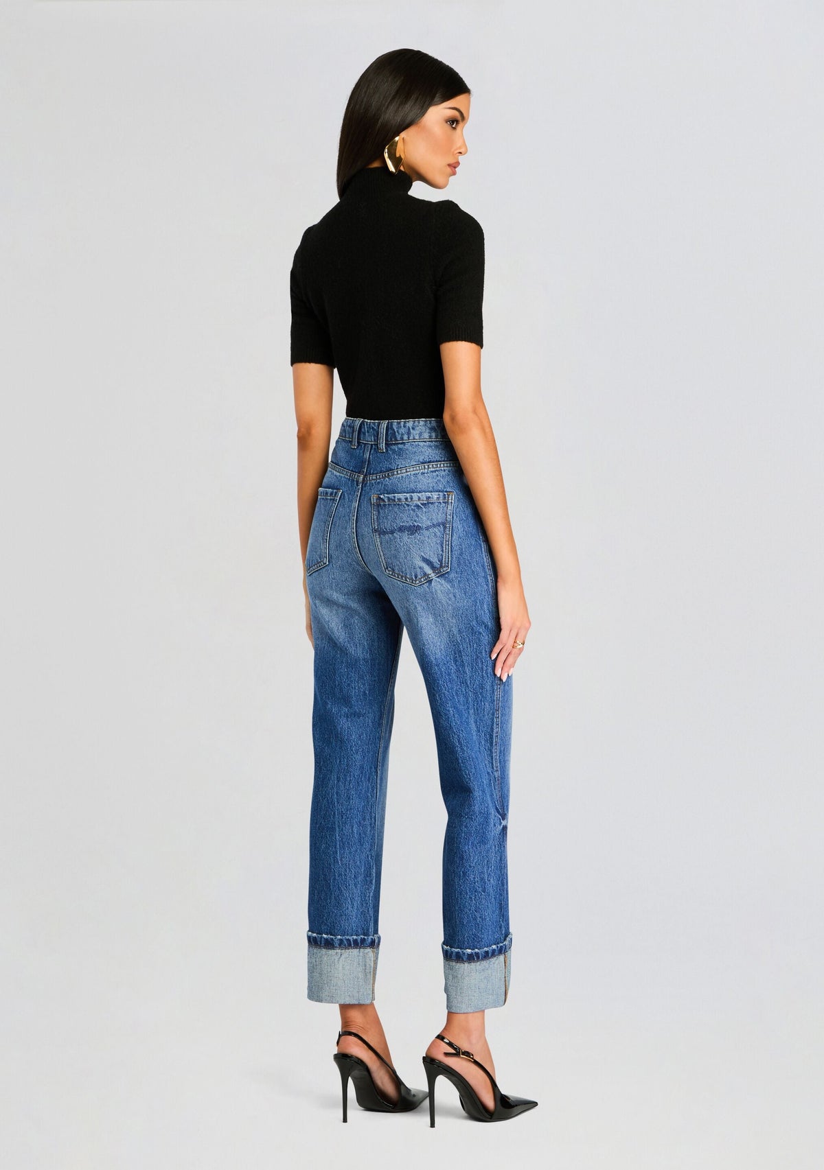 Yuna Fuzzy Knit Top by SEROYA in Black, product image 4