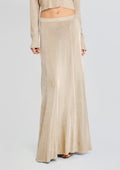 Alice Metallic Knit Maxi Skirt by SEROYA in Gold, product image 1
