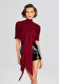 Noemi Knit Tie Top by SEROYA in Ruby Red, product image 1