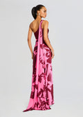 Tehr One Shoulder Long Dress by Hemant & Nandita in Black Magenta, product image 1