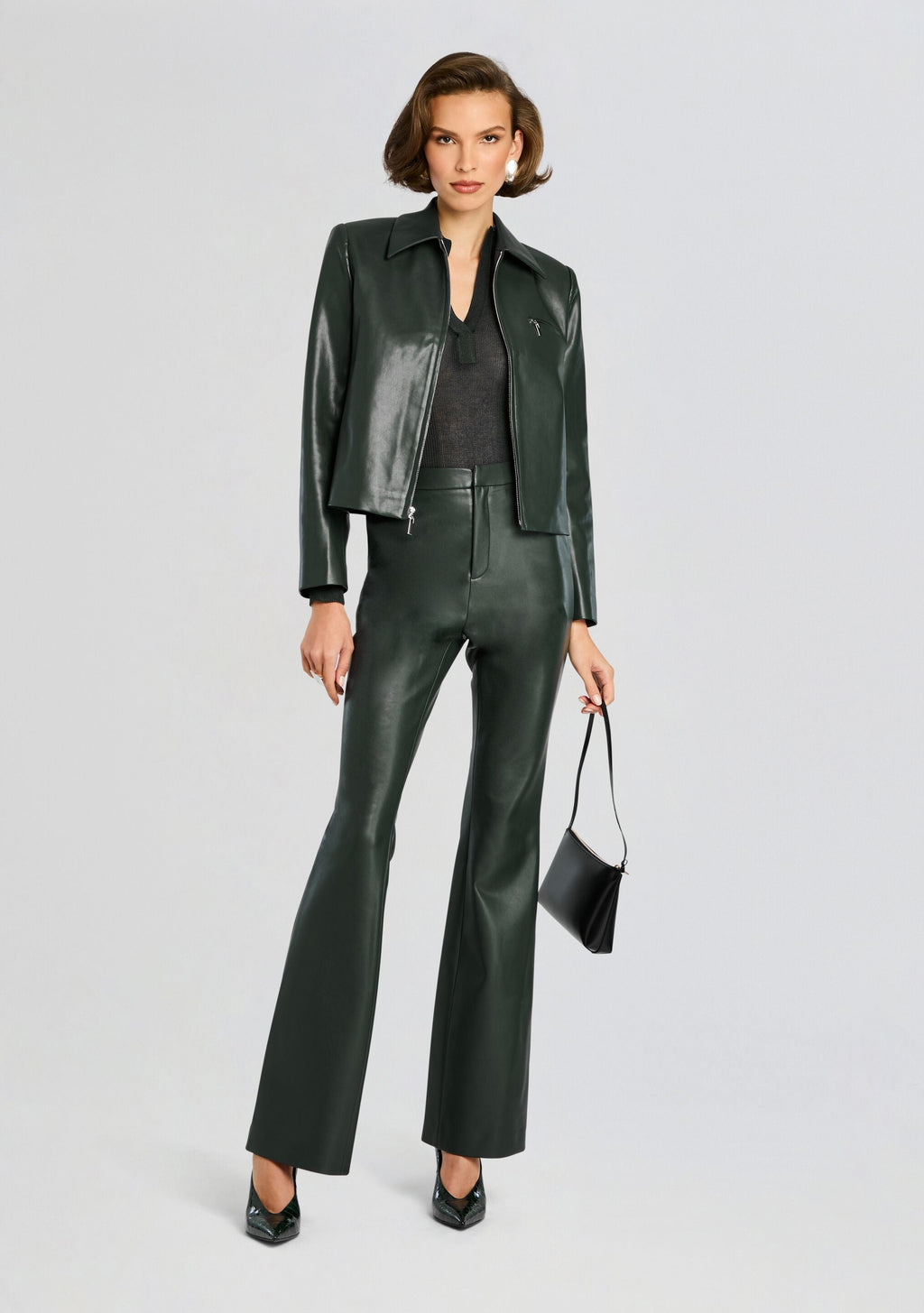 Paige Polo Top by SEROYA in Forest Green, product image 5