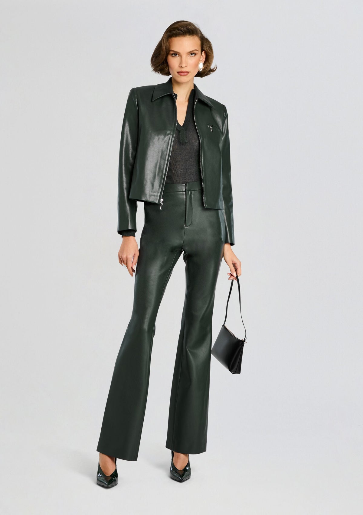 Paige Polo Top by SEROYA in Forest Green, product image 5