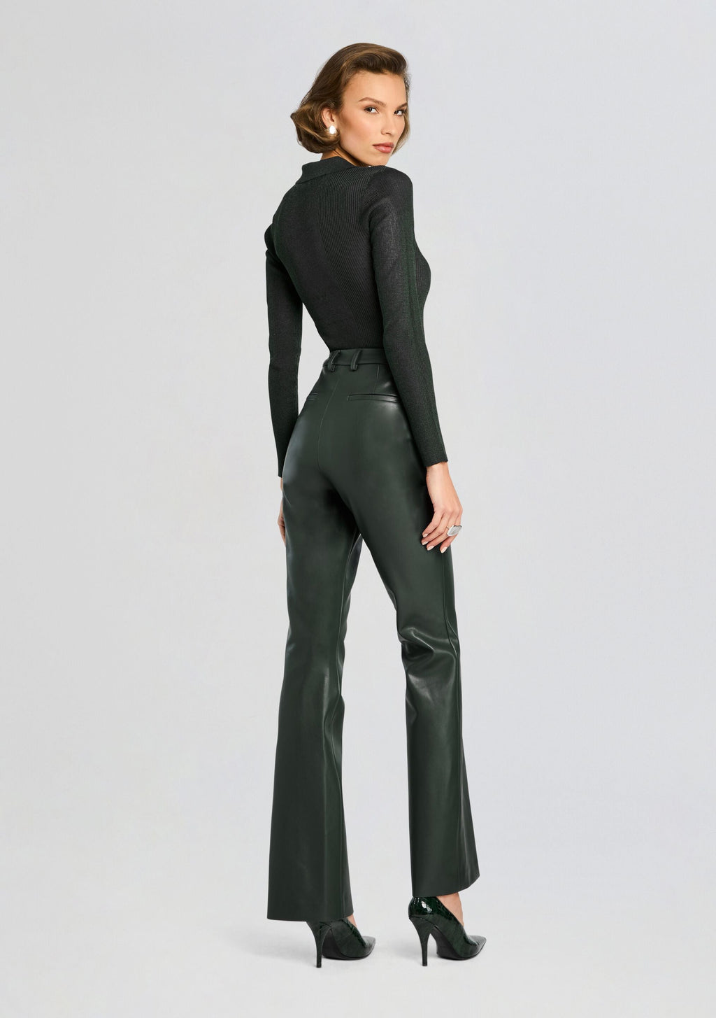 Paige Polo Top by SEROYA in Forest Green, product image 4