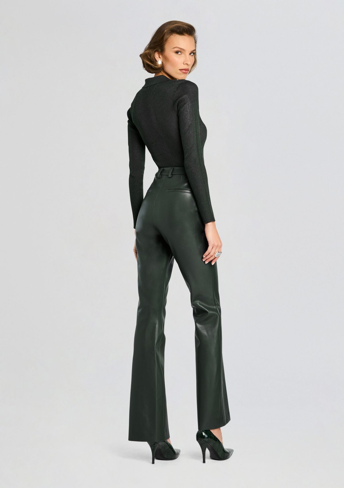 Paige Polo Top by SEROYA in Forest Green, product image 4