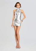 Roxy Leather Dress by retrofête in Silver, product image 1