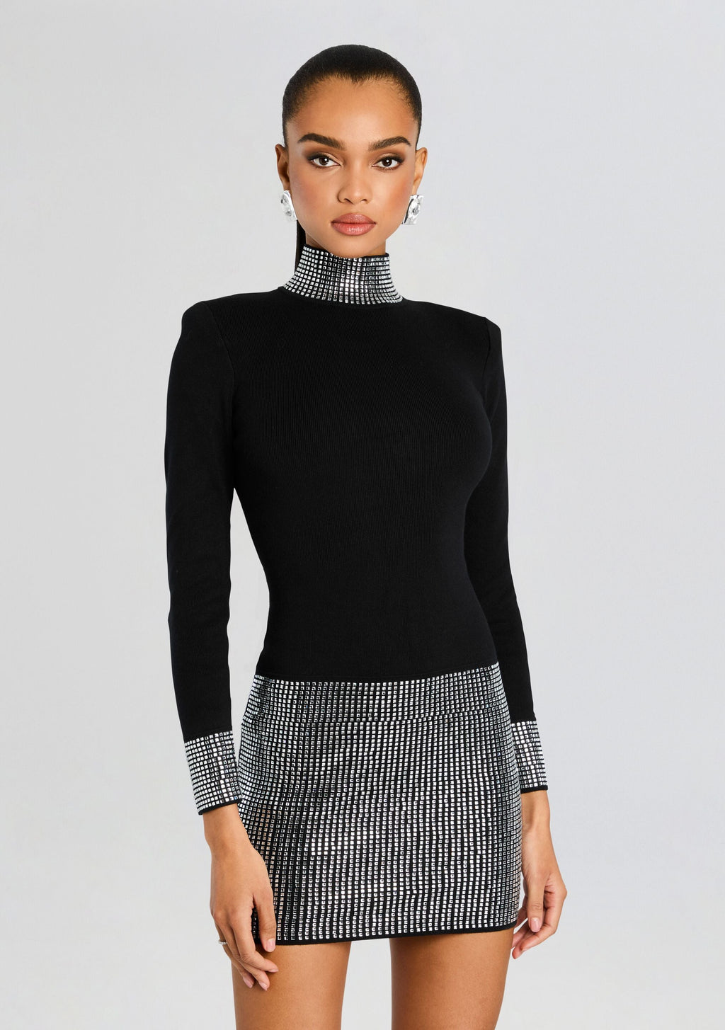 Rue Embellished Dress by retrofête in Black, product image 5