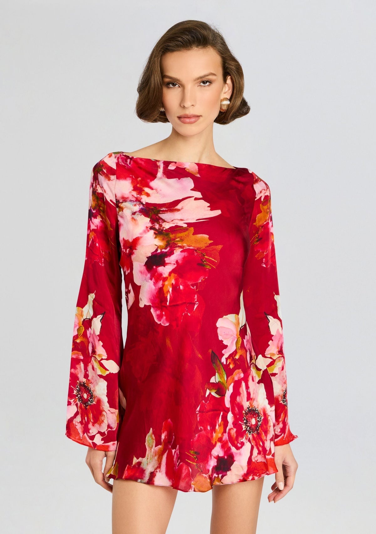 Tuhi Short Dress by Hemant & Nandita in Burgundy Mix, product image 2