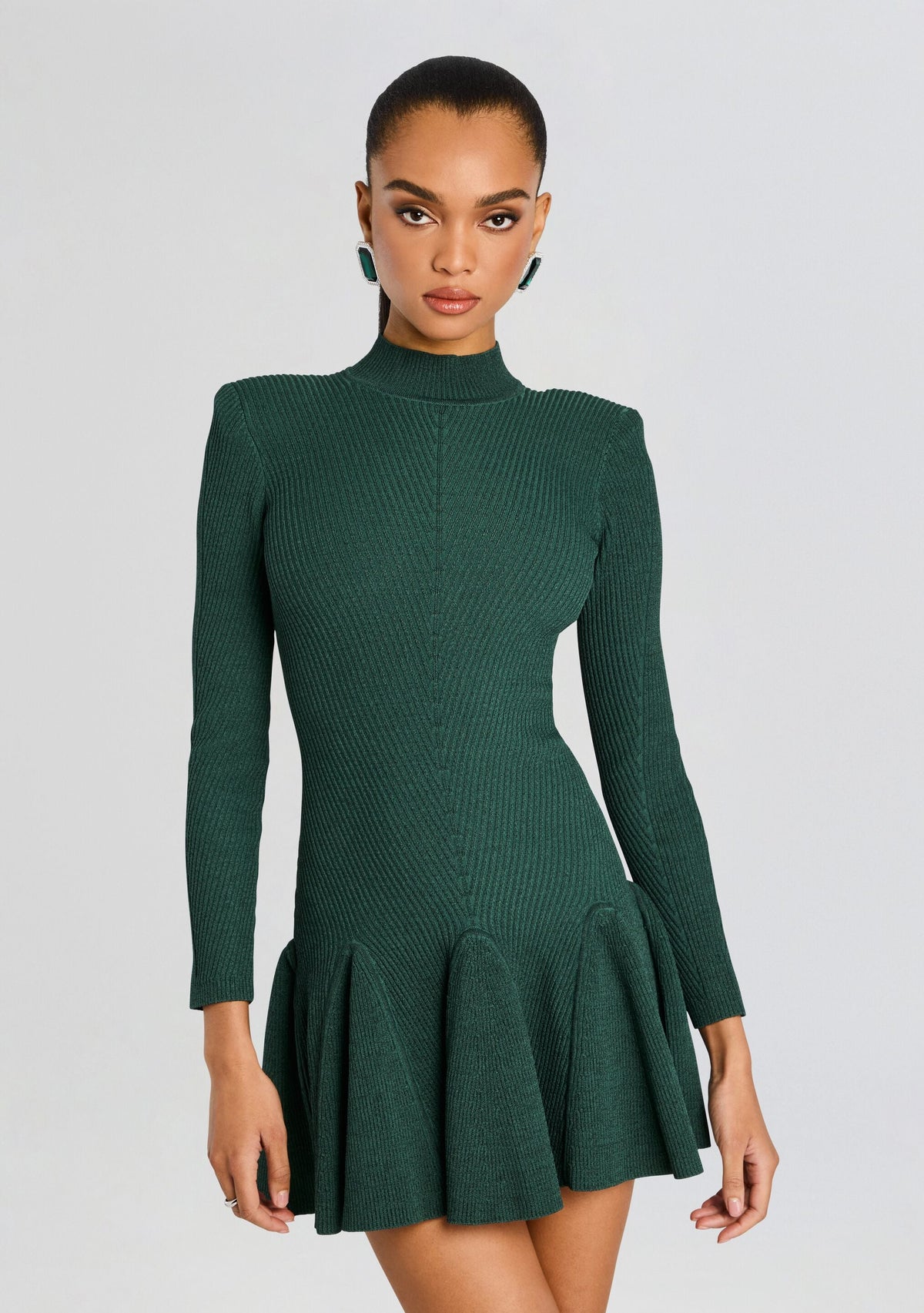Sydonie Metallic Knit Dress by retrofête in Metallic Pine, product image 4