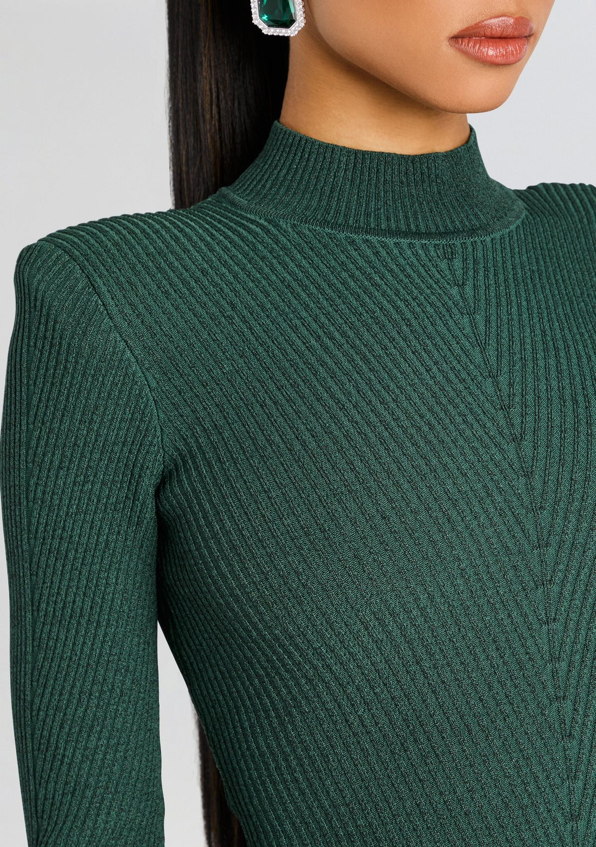 Sydonie Metallic Knit Dress by retrofête in Metallic Pine, product image 2