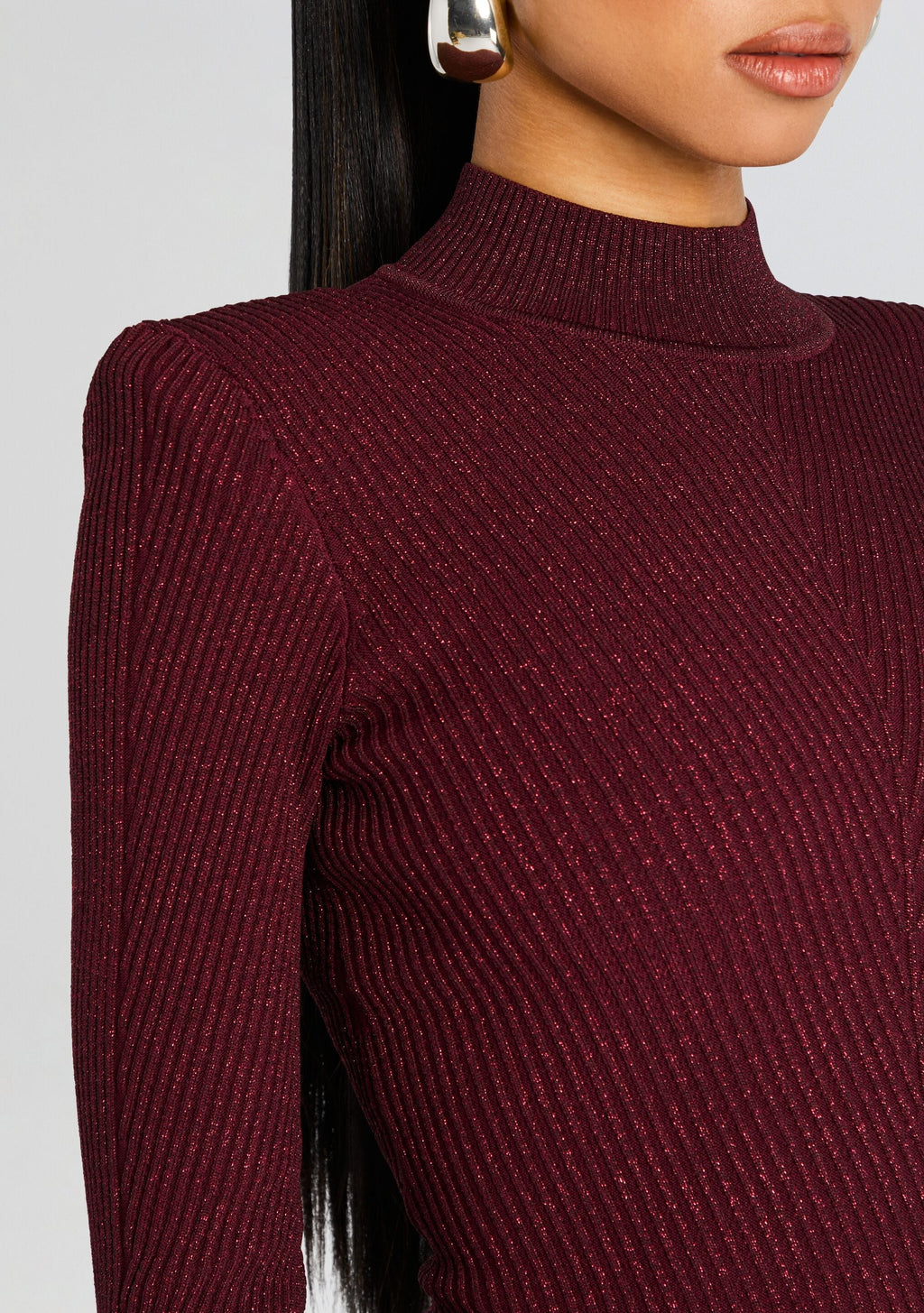 Sydonie Metallic Knit Dress by retrofête in Metallic Port, product image 2
