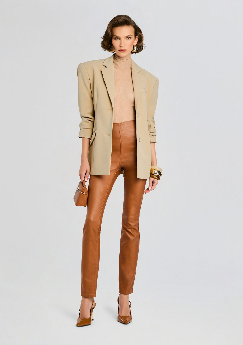 Xena Pant by retrofête in Coated Toffee, product image 5