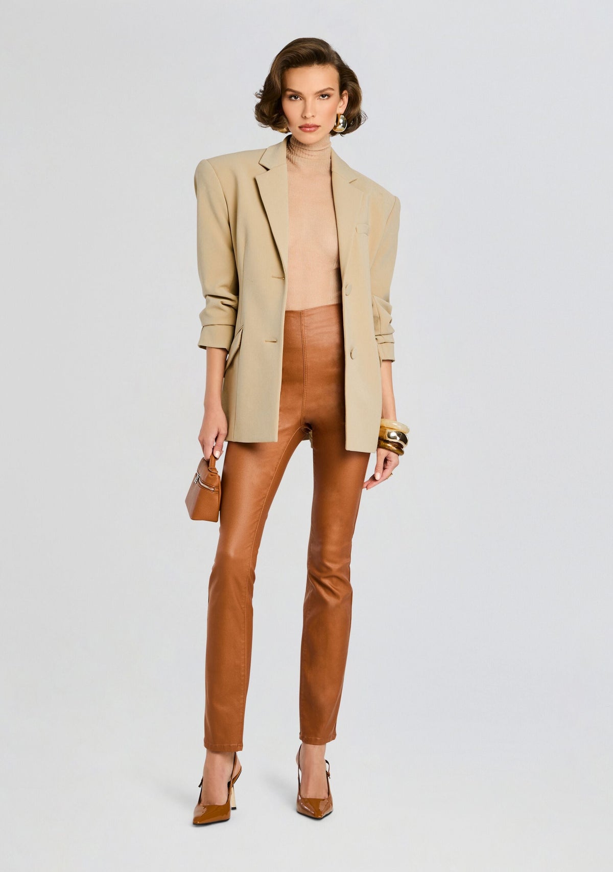Xena Pant by retrofête in Coated Toffee, product image 5