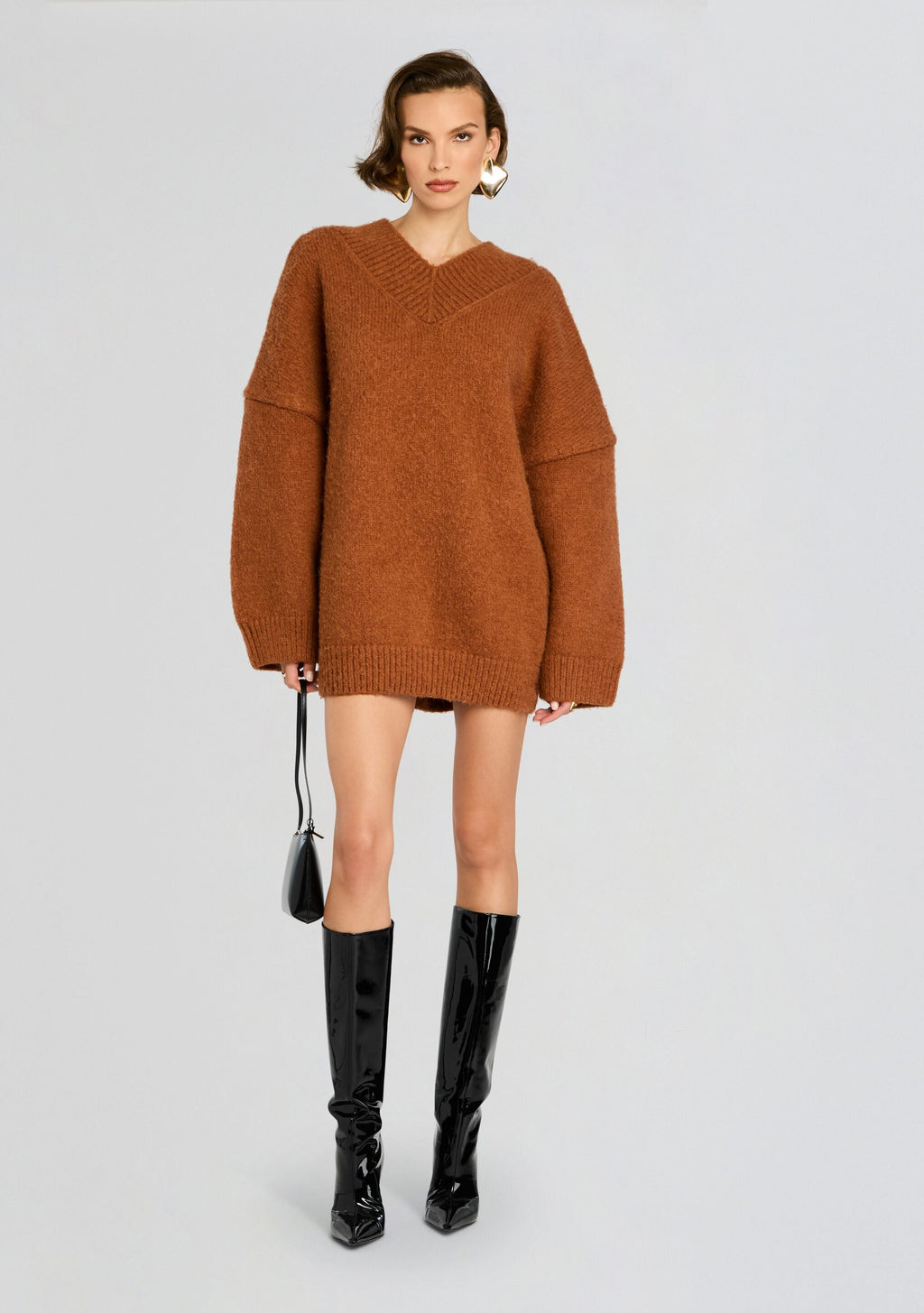 Almada Sweater Dress by SEROYA in Toffee, product image 5