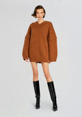 Almada Sweater Dress by SEROYA in Toffee, product image 1