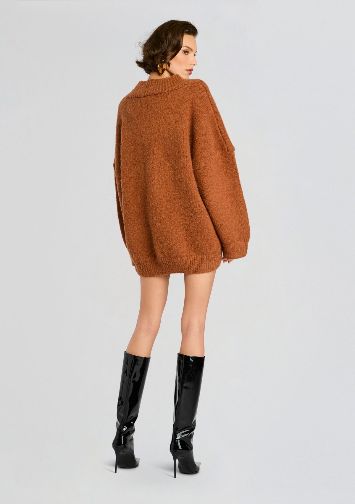 Almada Sweater Dress by SEROYA in Toffee, product image 4