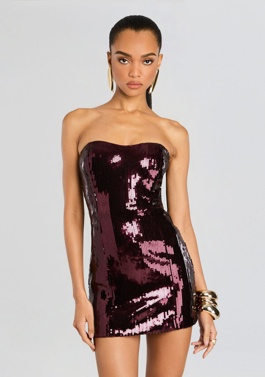 Cecil Sequin Dress by retrofête in Port, product image 5