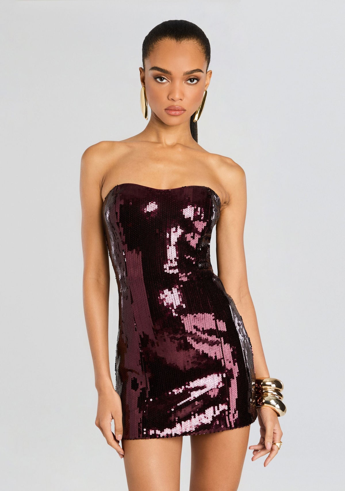 Cecil Sequin Dress by retrofête in Port, product image 5