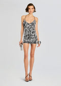 Haven Embellished Dress by retrofête in Silver/Black, product image 1