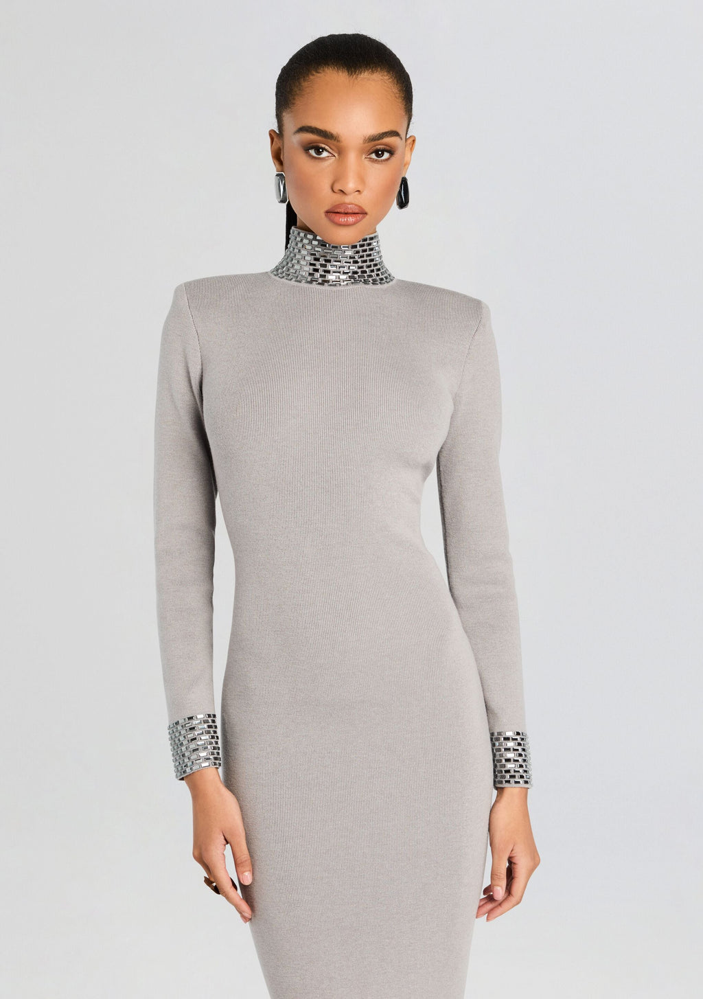Monroe Embellished Knit Dress by retrofête in Cloud, product image 5