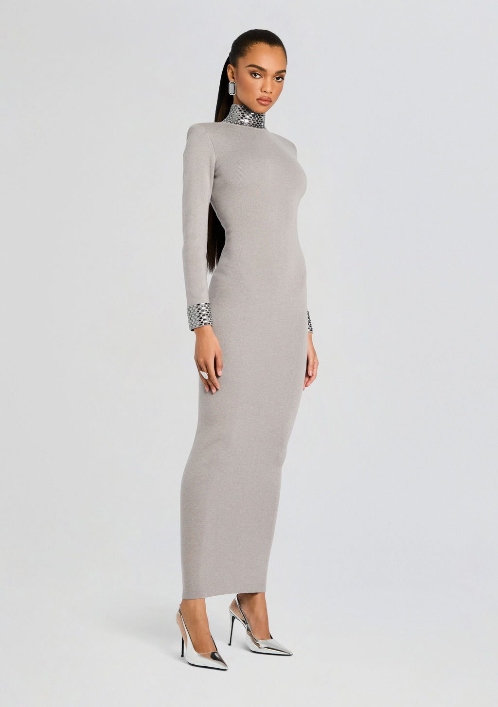 Monroe Embellished Knit Dress by retrofête in Cloud, product image 3