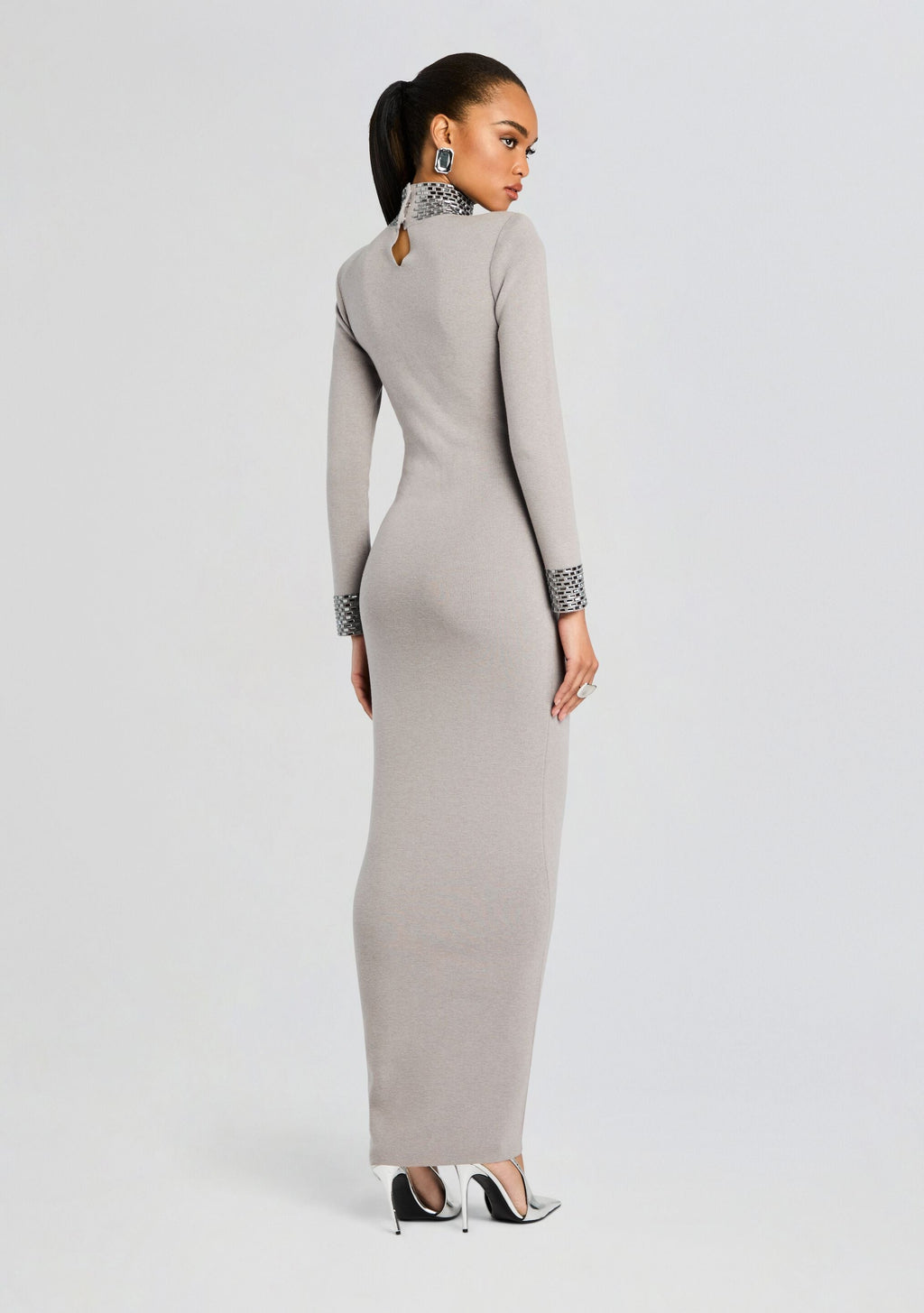 Monroe Embellished Knit Dress by retrofête in Cloud, product image 4