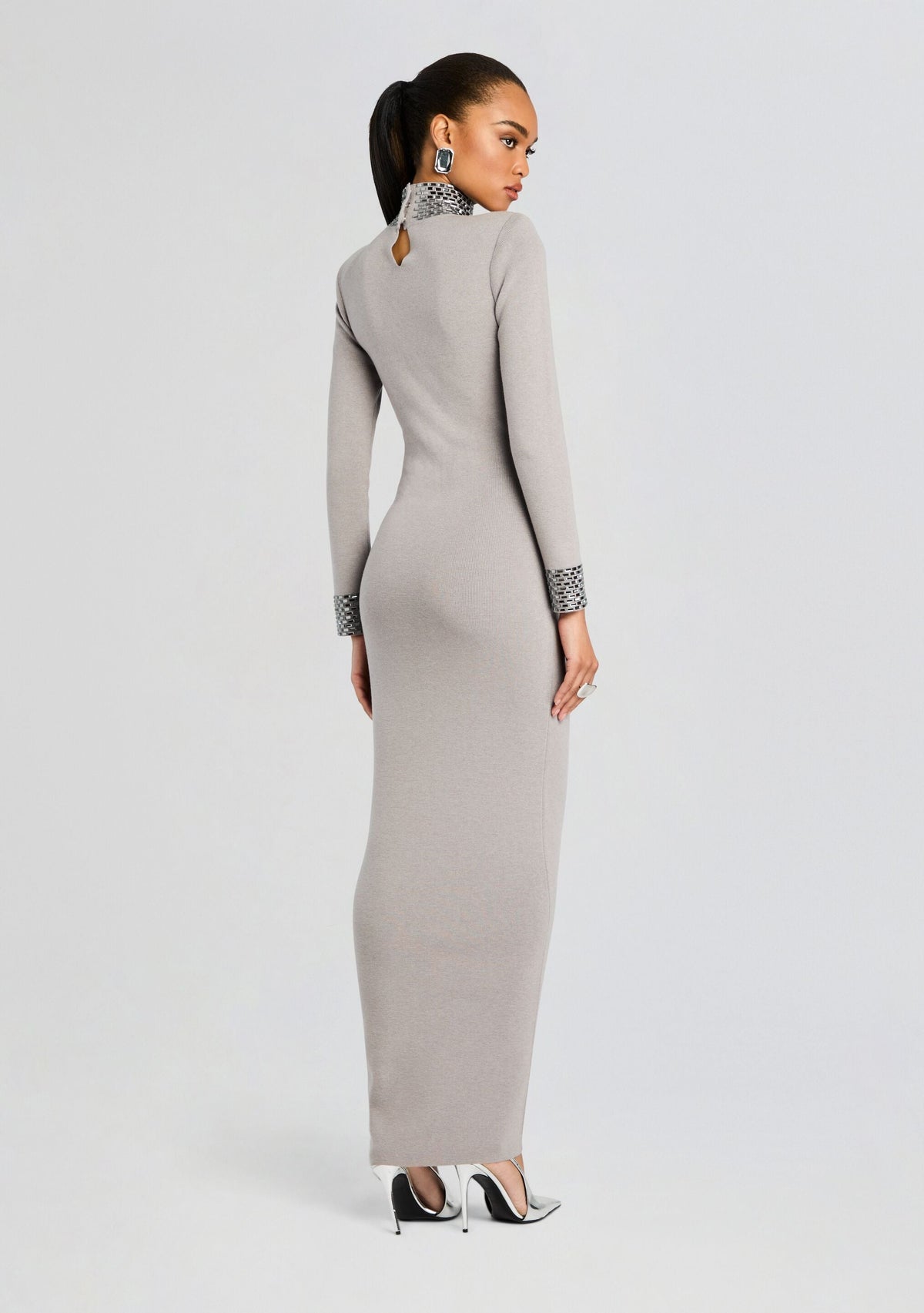 Monroe Embellished Knit Dress by retrofête in Cloud, product image 4