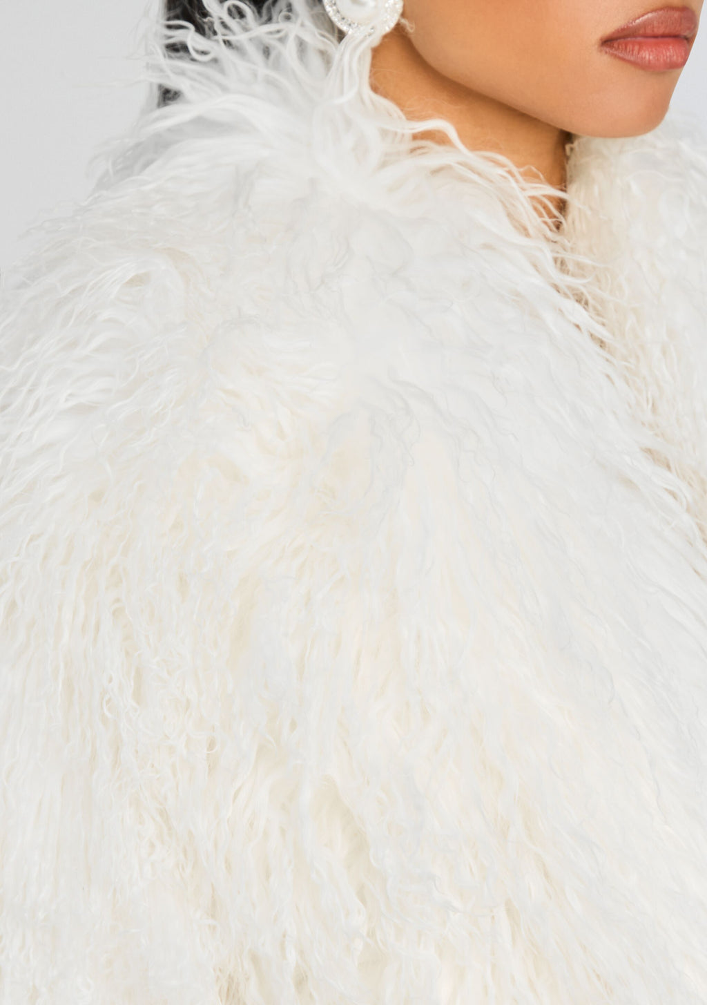 Regis Fur Coat by retrofête in Optic White, product image 2