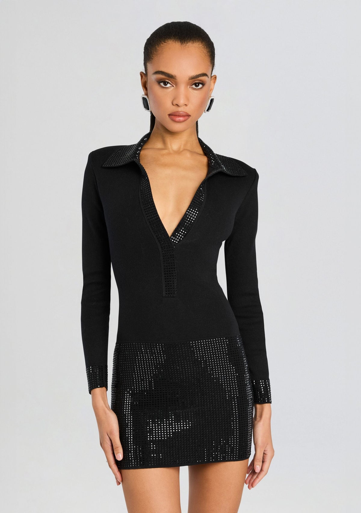 Santana Embellished Knit Dress by retrofête in Black, product image 5