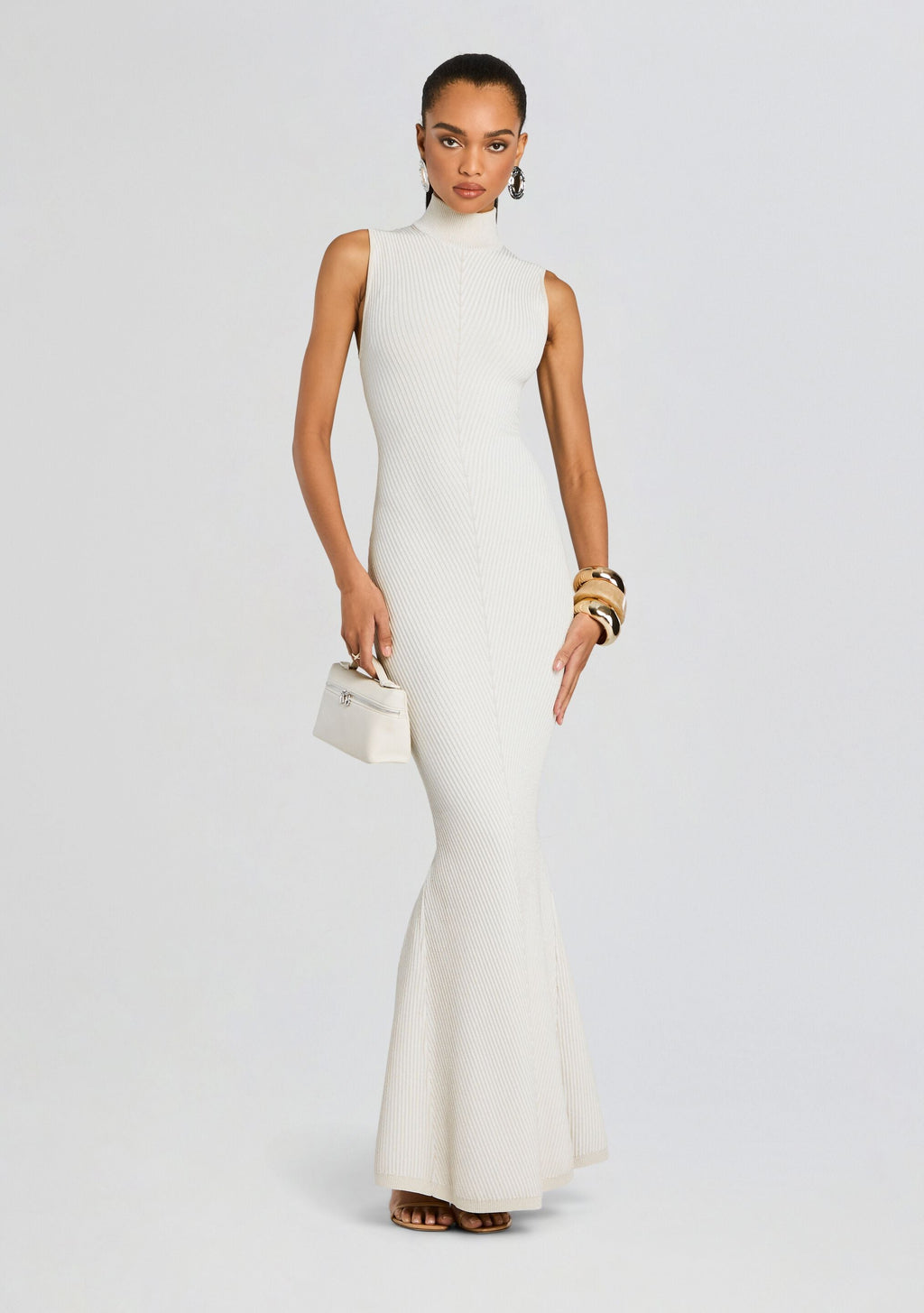 Skylar Metallic Knit Dress by retrofête in Metallic WinterWhite, product image 1