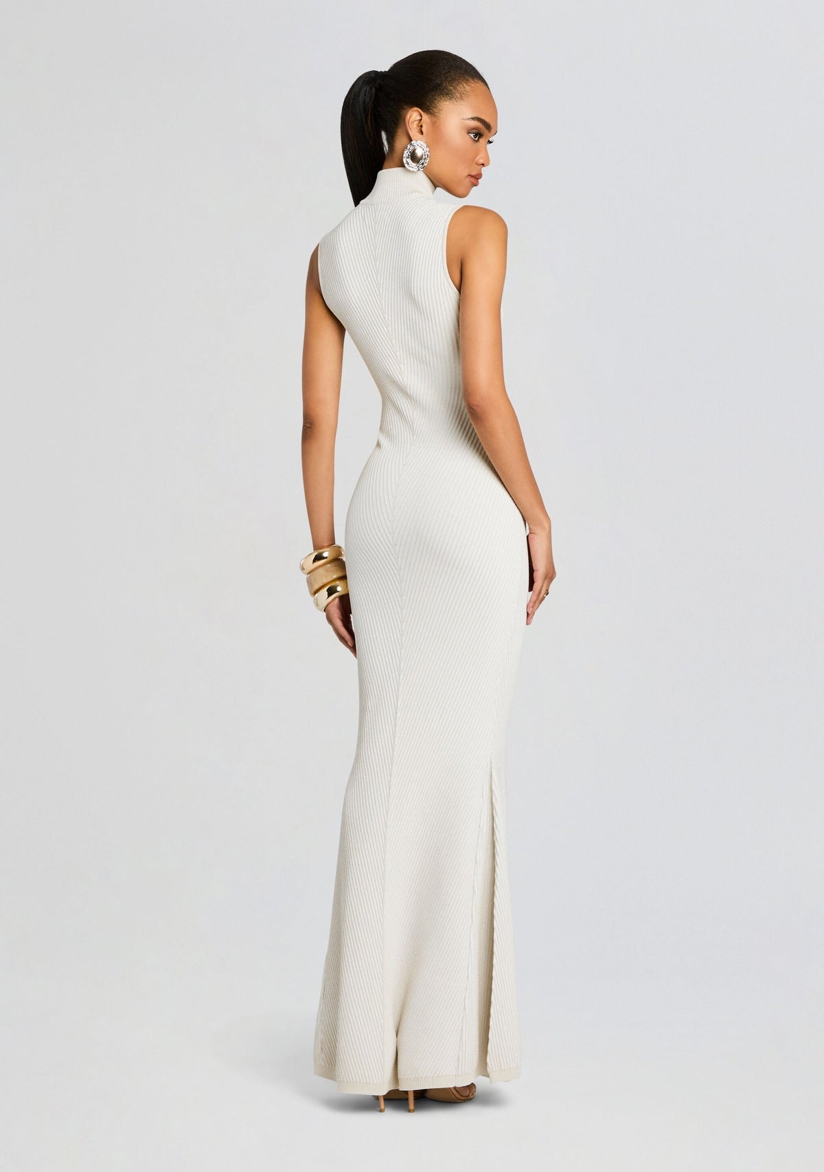 Skylar Metallic Knit Dress by retrofête in Metallic WinterWhite, product image 4