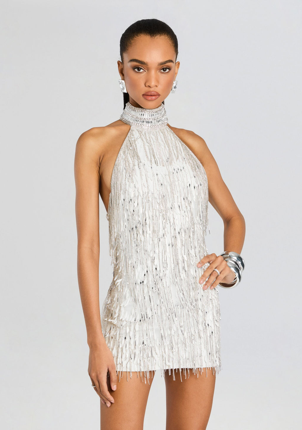 Tori Embellished Dress by retrofête in White, product image 6