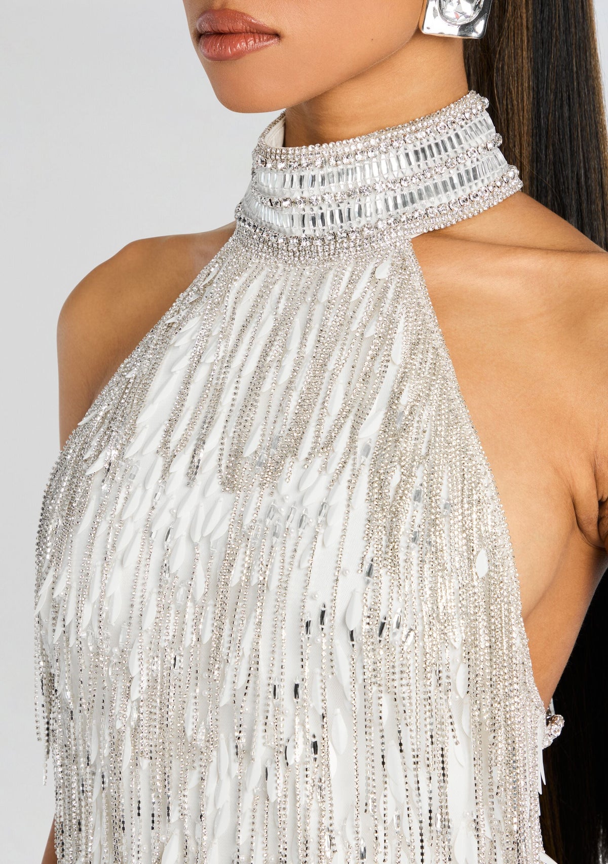 Tori Embellished Dress by retrofête in White, product image 3