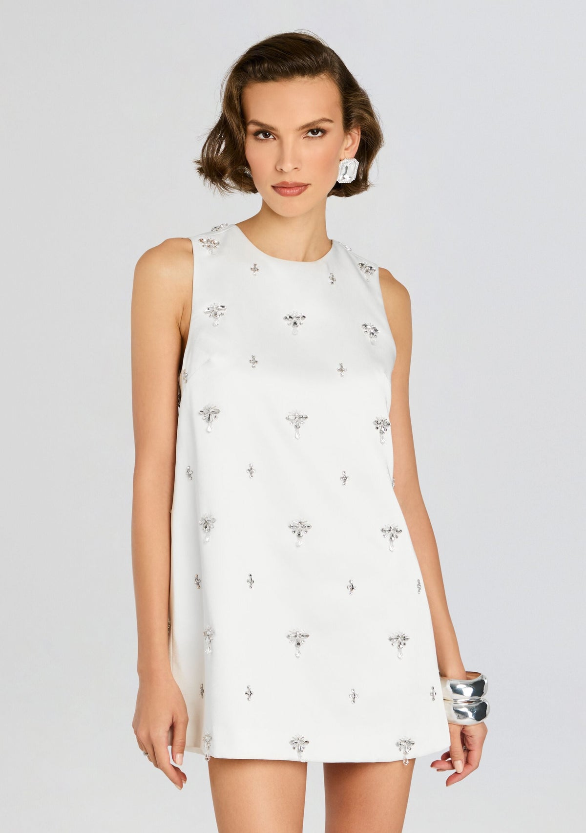 Tylee Embellished Dress by retrofête in White, product image 5