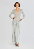 Ashera Metallic Knit Dress by SEROYA in Silver, product image 1