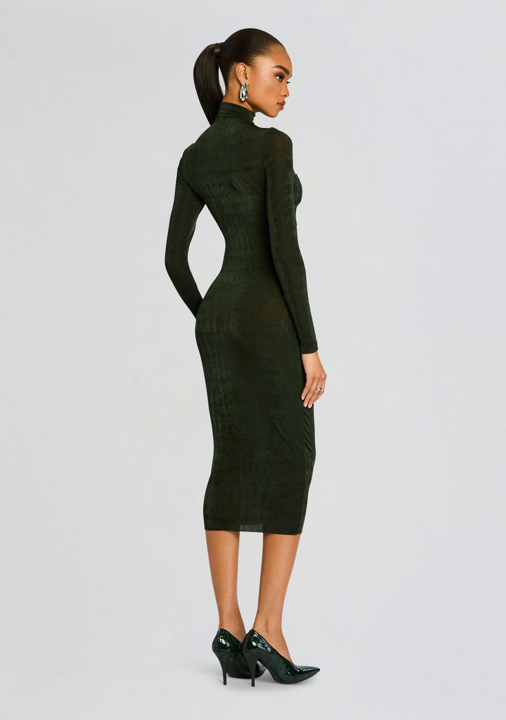 Bailey Midi Dress by SEROYA in Forest Green, product image 4