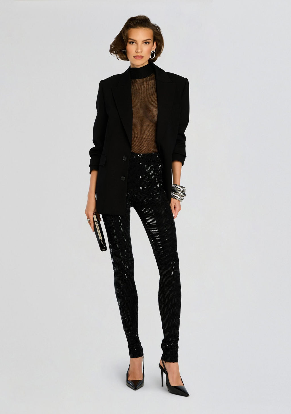 Cocoa Embellished Knit Pant by retrofête in Black, product image 4