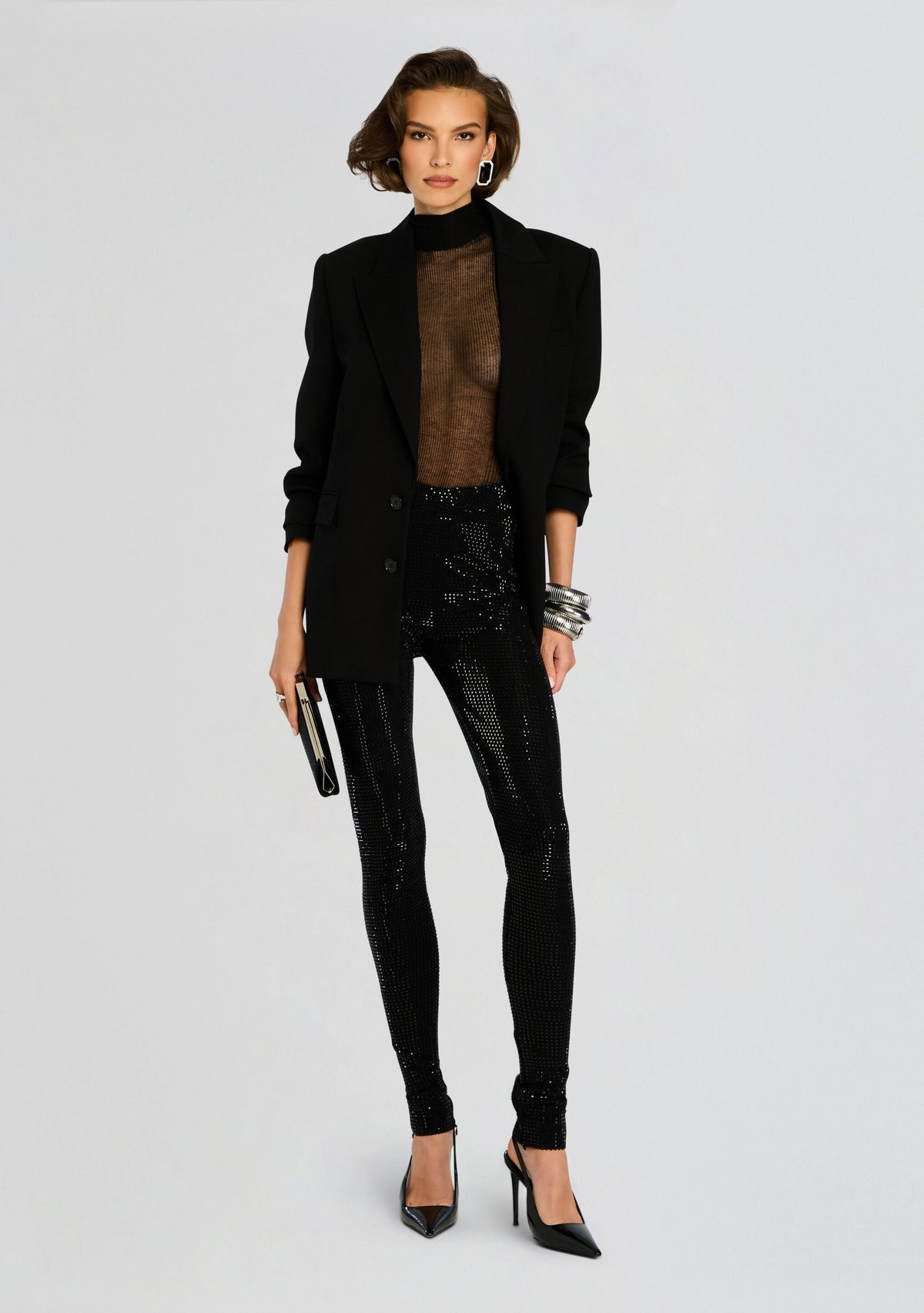 Cocoa Embellished Knit Pant by retrofête in Black, product image 4