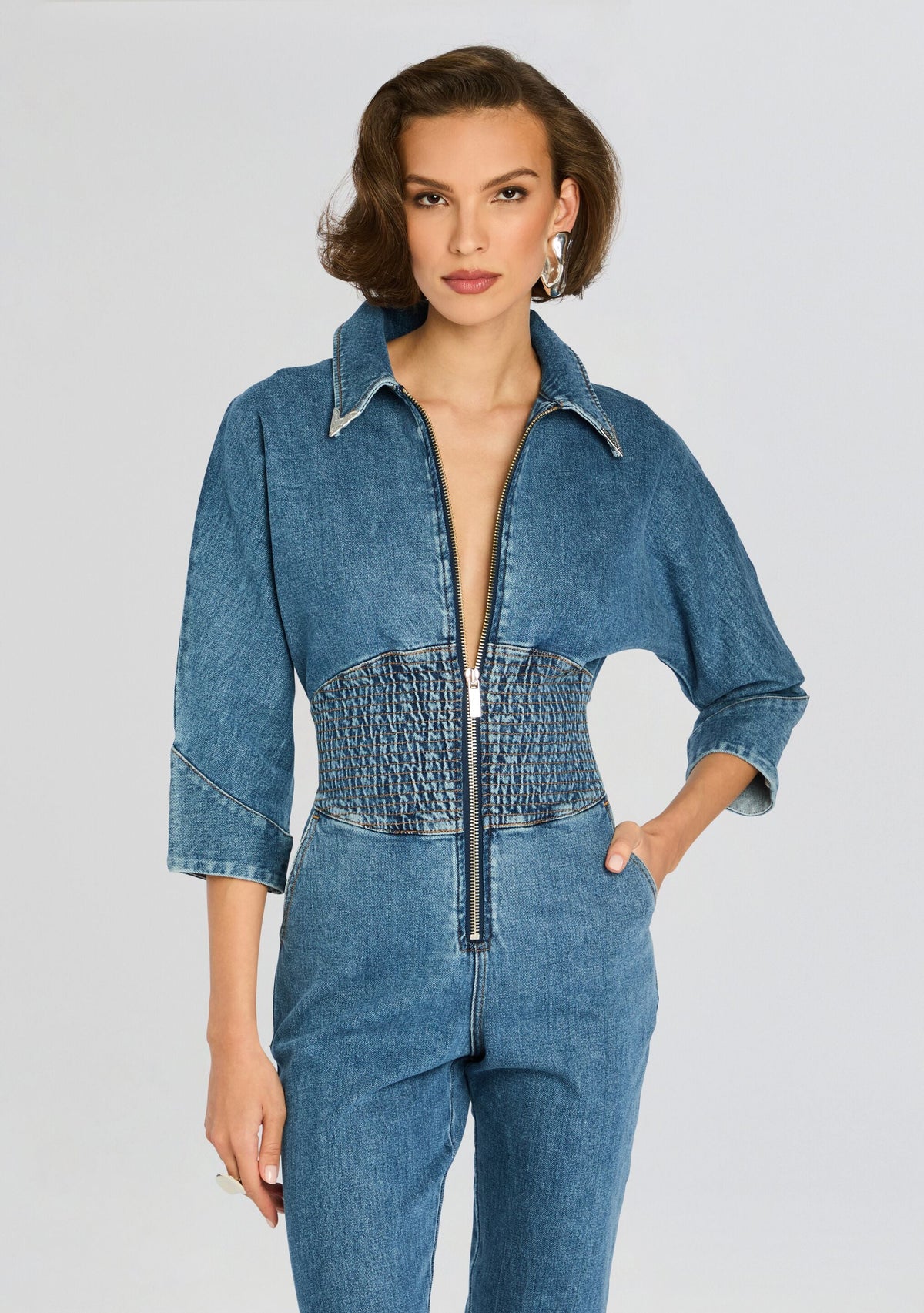 Deidra Denim Jumpsuit by retrofête in Montana, product image 5