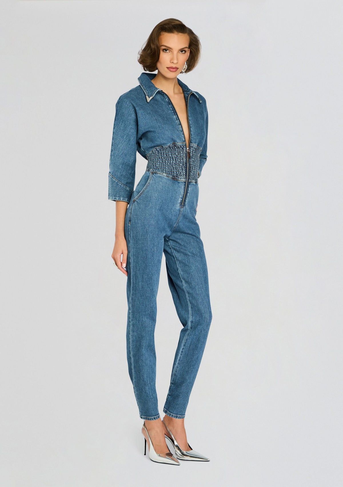 Deidra Denim Jumpsuit by retrofête in Montana, product image 3