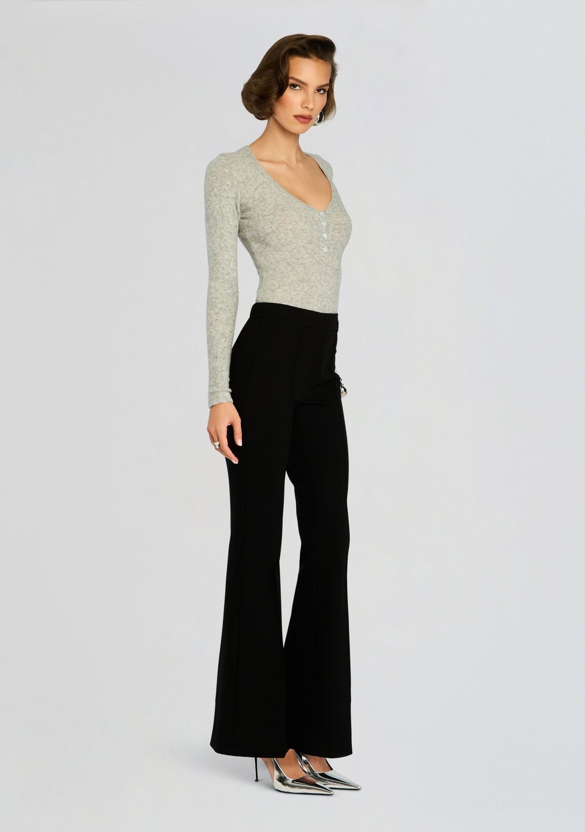 Elena Bodysuit by SEROYA in Light Grey, product image 3