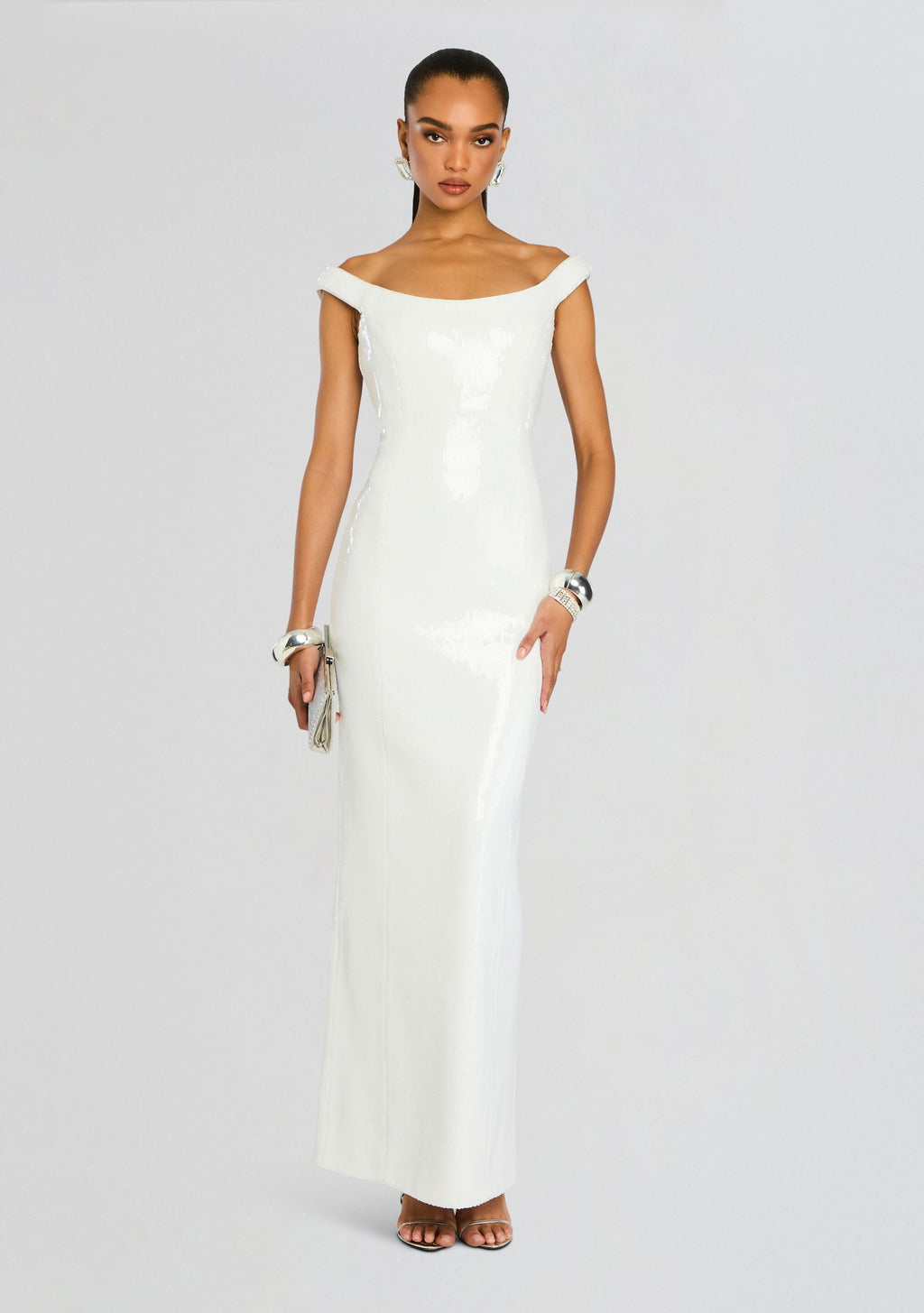 Jazmina Sequin Dress by retrofête in White, product image 1